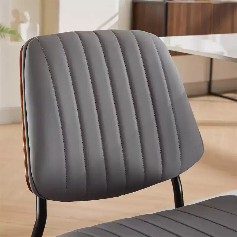 Lot de 2 chaises de salle à manger capitonnées, lin, style milieu de siècle