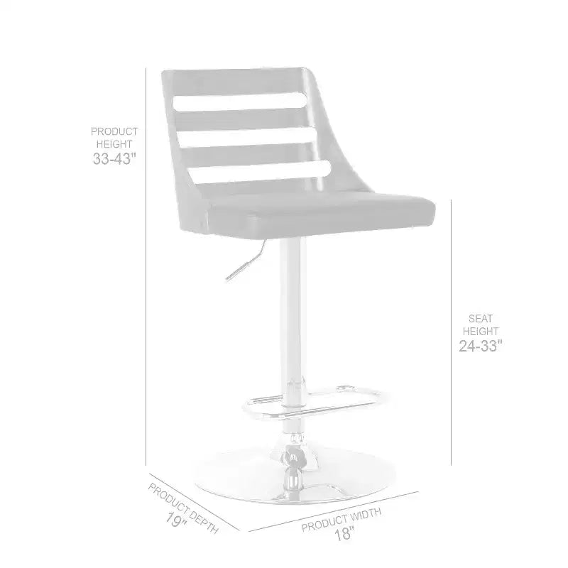 Barstool - Chrome, Walnut & Cream Faux Leather