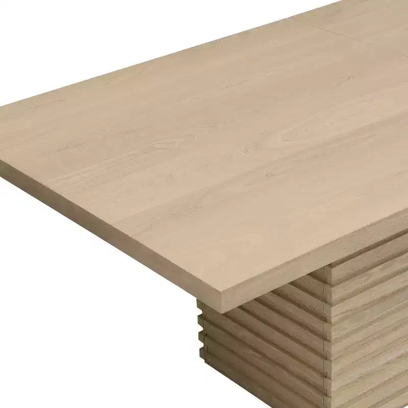 Table de salle à manger rectangulaire en bois de 213 cm pour 6 personnes, avec pied central