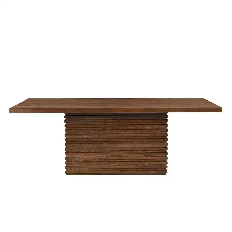 Table de salle à manger rectangulaire en bois de 213 cm pour 6 personnes, avec pied central