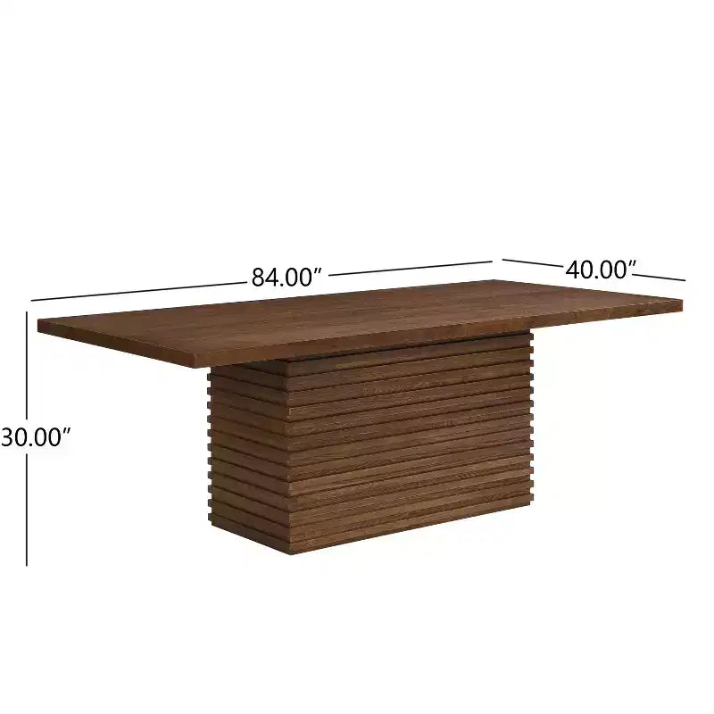 Table de salle à manger rectangulaire en bois de 213 cm pour 6 personnes, avec pied central
