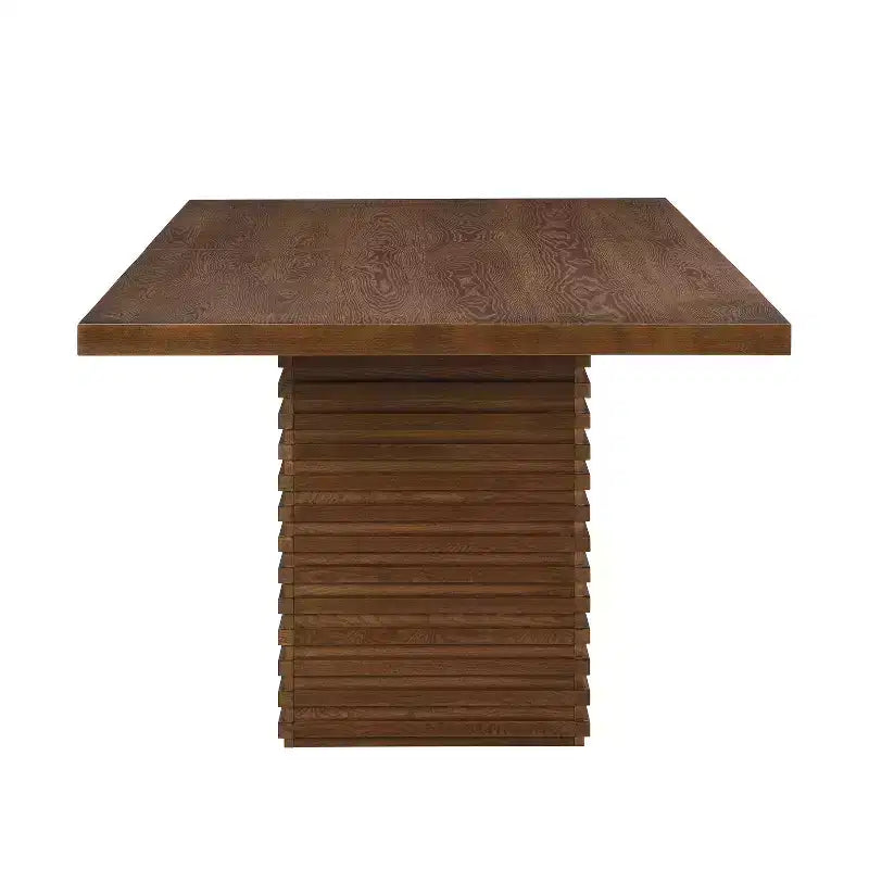 Table de salle à manger rectangulaire en bois de 213 cm pour 6 personnes, avec pied central