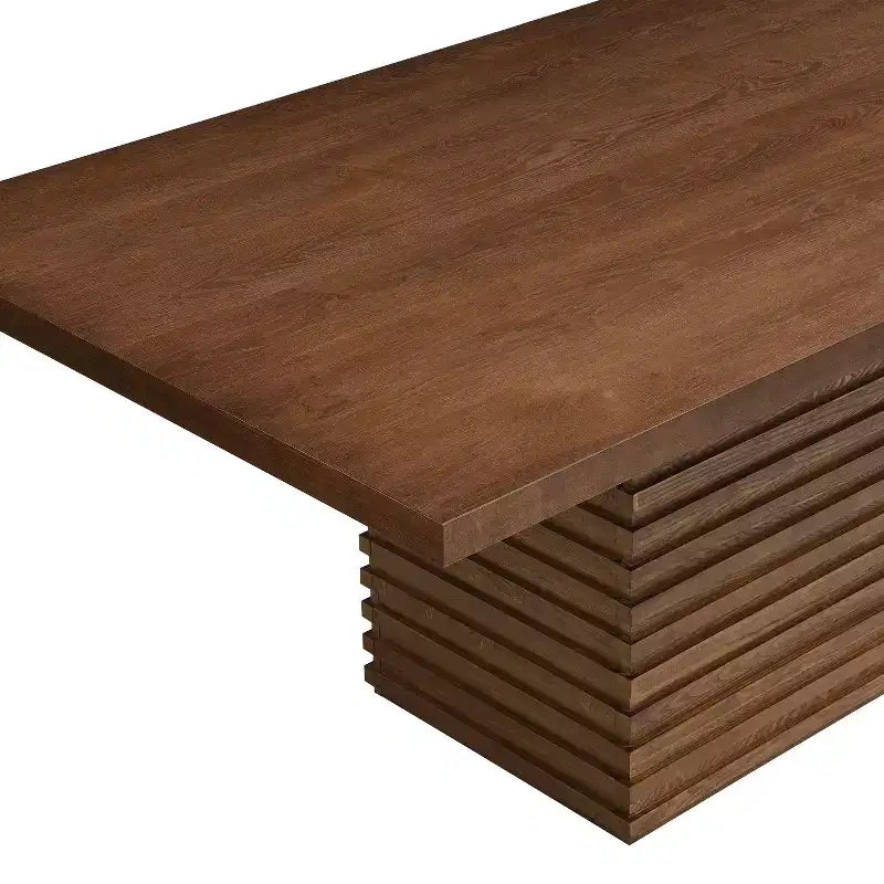 Table de salle à manger rectangulaire en bois de 213 cm pour 6 personnes, avec pied central