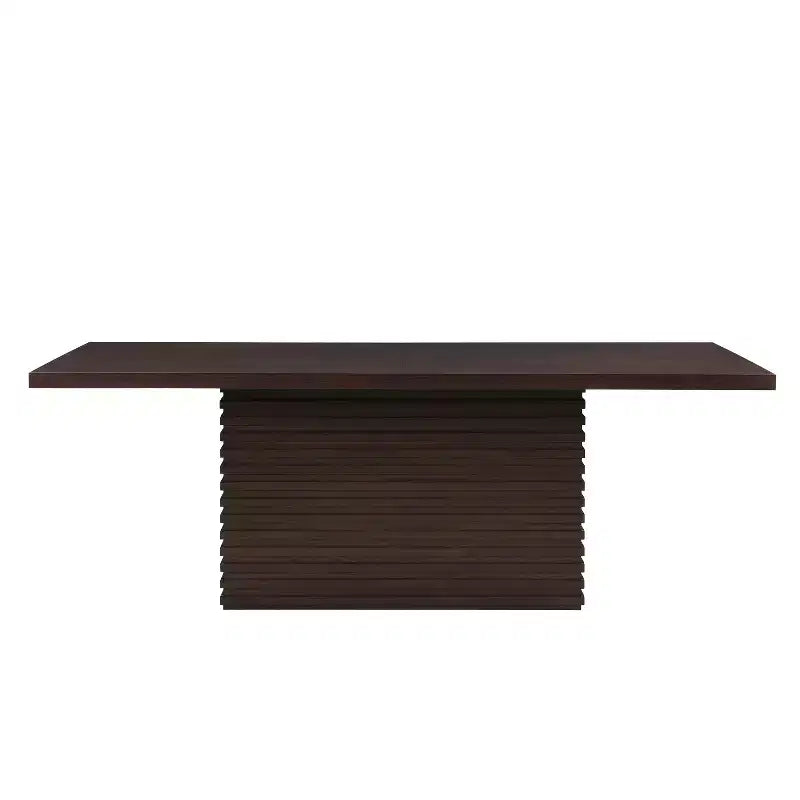 84" Wood Rectangular Dining Table for 6, Pedestal Base