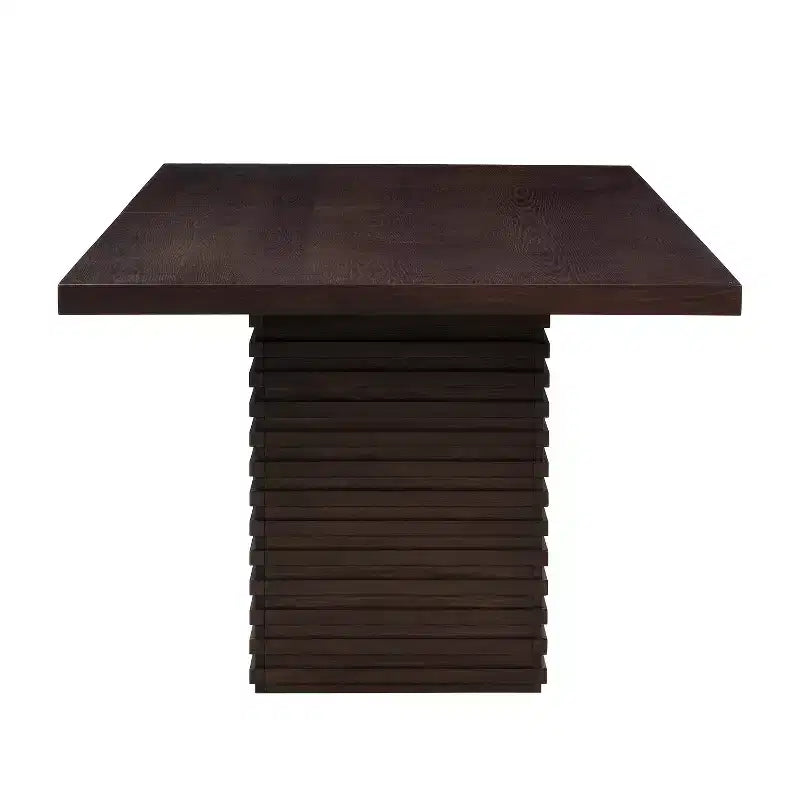 Table de salle à manger rectangulaire en bois de 213 cm pour 6 personnes, avec pied central