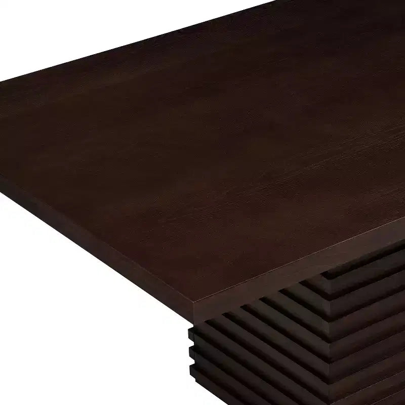 Table de salle à manger rectangulaire en bois de 213 cm pour 6 personnes, avec pied central