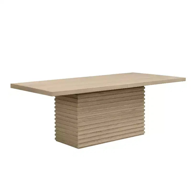 Table de salle à manger rectangulaire en bois de 213 cm pour 6 personnes, avec pied central