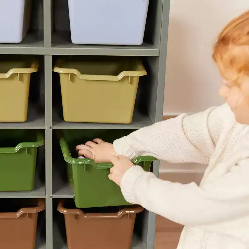 10-Cubby Mobile Storage Cabinet with Scoop Front Bins, Kids