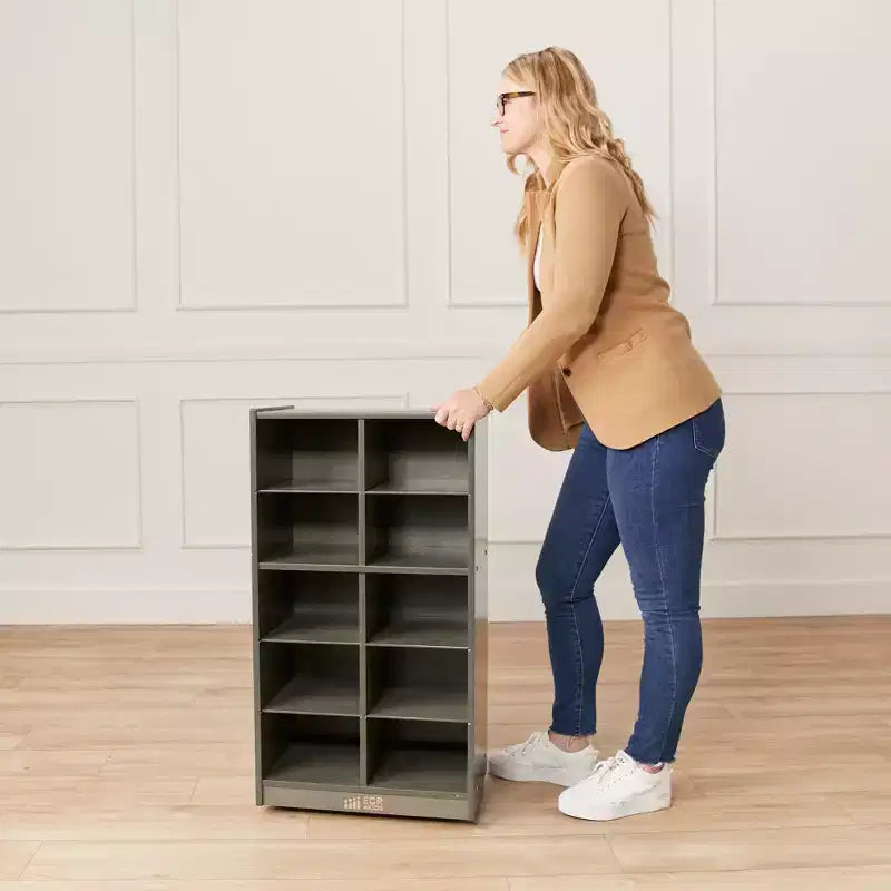 10-Cubby Mobile Storage Cabinet with Scoop Front Bins, Kids
