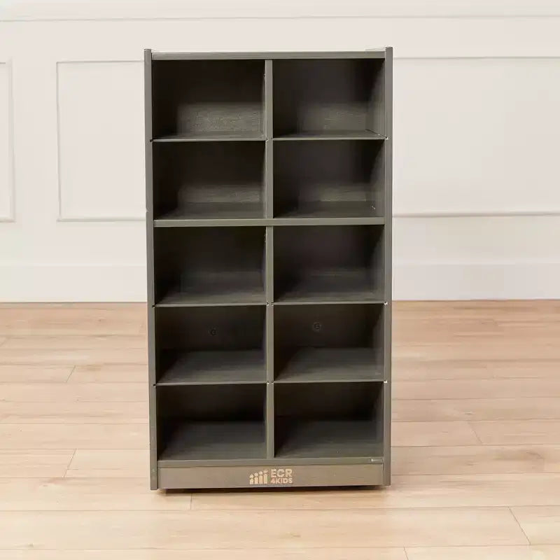 10-Cubby Mobile Storage Cabinet with Scoop Front Bins, Kids