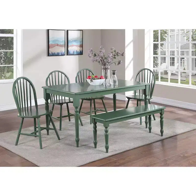 Carolina Wood Dining Bench Equestrian Green - Boraam