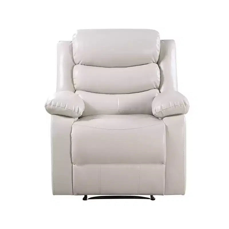 39" Power Recliner Accent Chair, Beige Faux Leather