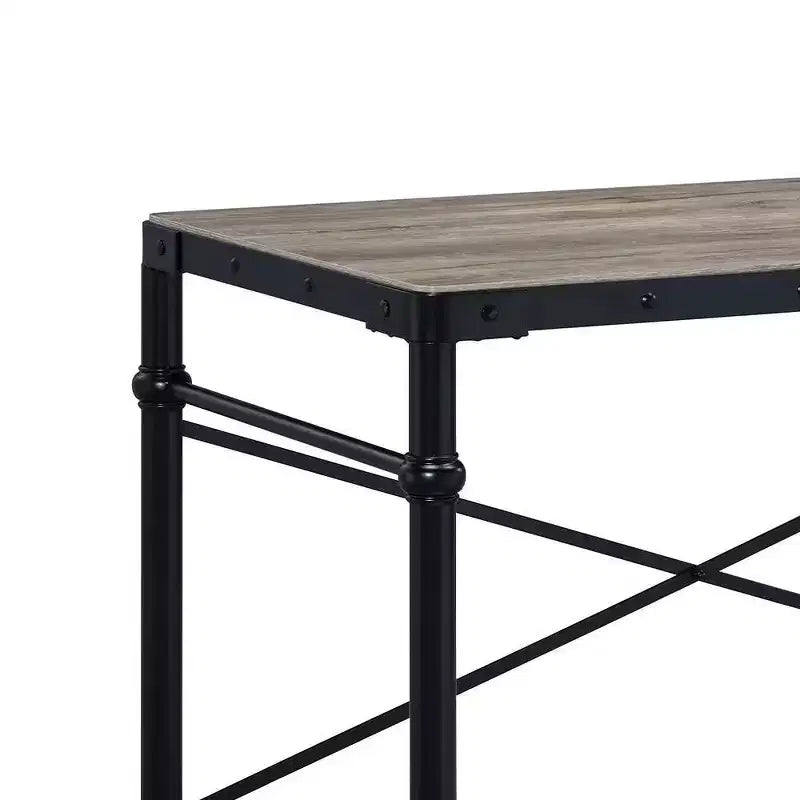 47" Industrial Writing Desk, Rustic Oak & Black