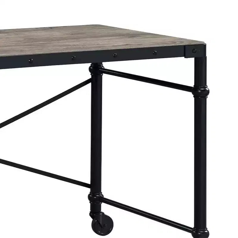 Bureau d'écriture industriel 47", chêne rustique et noir