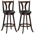 Costway Swivel Bar stools 29.5 Bar Height Chairs with Rubber Wood Legs