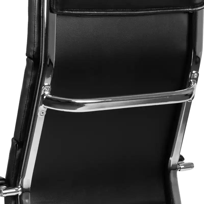 Fauteuil de bureau de direction ergonomique à haut dossier avec accoudoirs rembourrés en métal, pivotant à 360°
