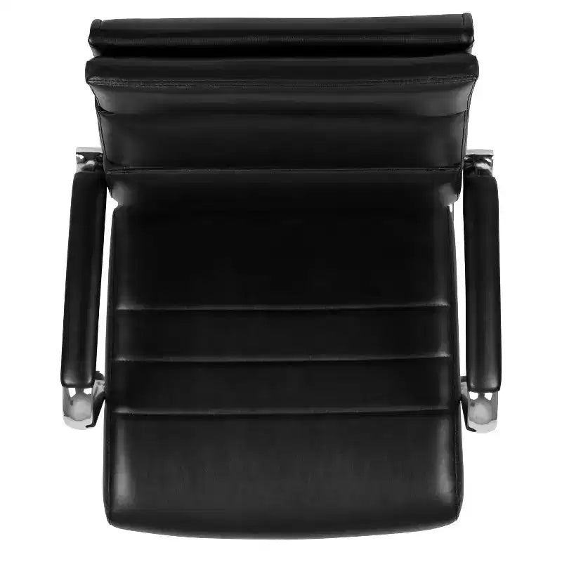 Fauteuil de bureau de direction ergonomique à haut dossier avec accoudoirs rembourrés en métal, pivotant à 360°