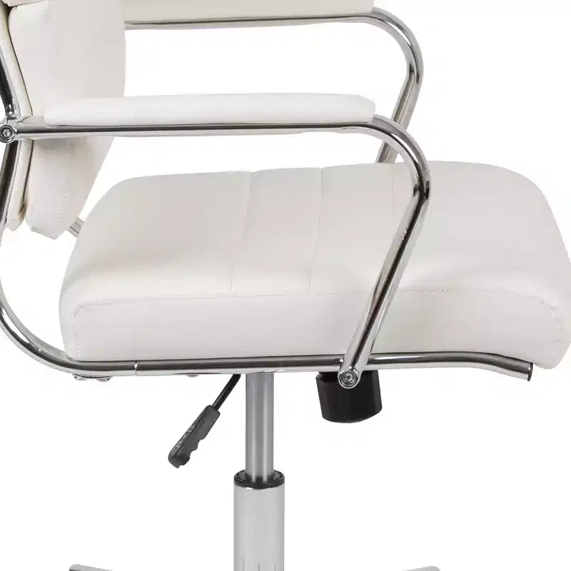 Fauteuil de bureau de direction ergonomique à haut dossier avec accoudoirs rembourrés en métal, pivotant à 360°