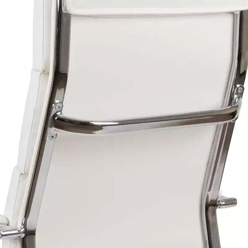 Fauteuil de bureau de direction ergonomique à haut dossier avec accoudoirs rembourrés en métal, pivotant à 360°