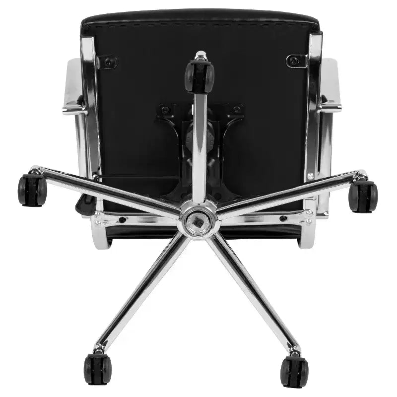 Fauteuil de bureau de direction ergonomique à haut dossier avec accoudoirs rembourrés en métal, pivotant à 360°