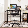 Mesh Drafting Chair with Adjustable Armrests & Foot-Ring