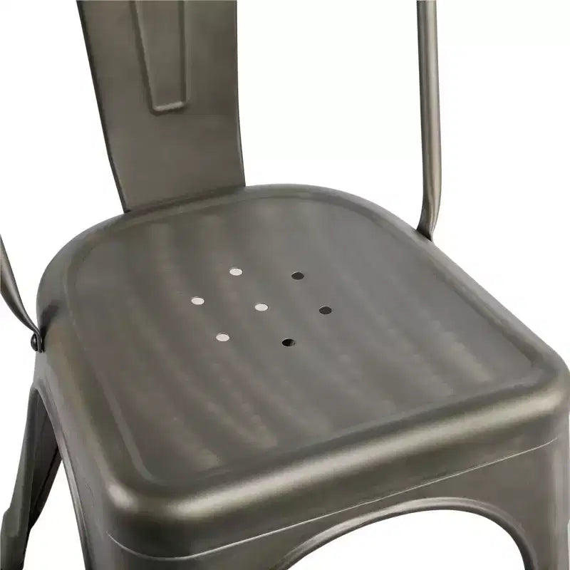 Chaises de salle à manger empilables en métal, intérieur/extérieur