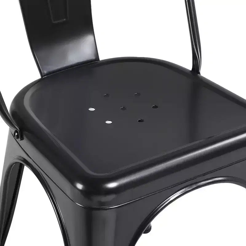 Chaises de salle à manger empilables en métal, intérieur/extérieur
