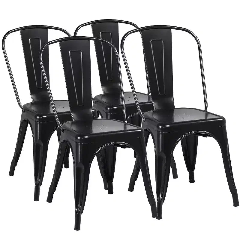 Yaheetech Pack of 4 Stackable Classic Metal Dining Chair for Indoor Outdoor